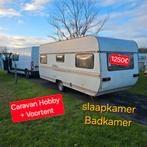 Caravan Hobby camping werfkeet bouw tuin verbouwingen +tent, Rondzit, Hobby, 2 aparte bedden, Bedrijf
