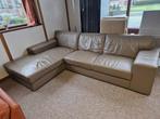 TAUPE BUFFELLEDEREN HOEKSALON AFM 270 OP 170, Huis en Inrichting, Ophalen, Gebruikt, Leer