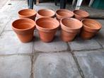 8x terracotta bloempotten, Tuin en Terras, Bloempotten, Ophalen of Verzenden, Zo goed als nieuw, Terracotta