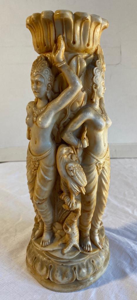Vase / Statuette / Bougeoirs Indienne en résine, avec décora, Antiquités & Art, Art | Art non-occidental, Enlèvement ou Envoi