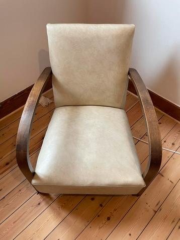 Fauteuil Art Deco (1932) cuir véritable 