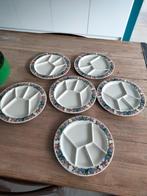 Set prijs vintage Villeroy Boch Multi colour fondue borden, Ophalen of Verzenden, Zo goed als nieuw, Bord(en)