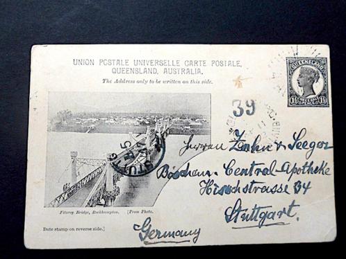 Australie 1902 entier postal / Fitzroy Bridge, Rockhampton, Timbres & Monnaies, Timbres | Océanie, Affranchi, Enlèvement ou Envoi
