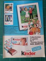 Bob et Bobette - publicité papier Kinder - 1980, Collections, Autres types, Bob et Bobette, Utilisé, Enlèvement ou Envoi