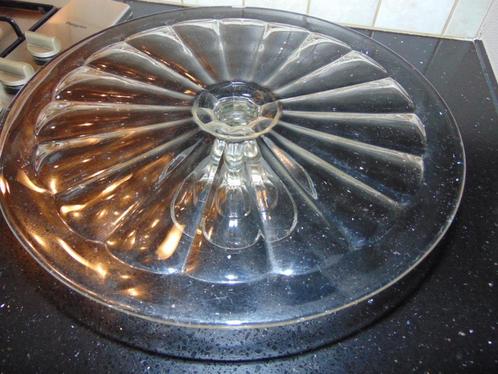 Oude Taartschotel op voet 32,5 cm, Huis en Inrichting, Keuken | Servies, Gebruikt, Schaal of Schalen, Glas, Ophalen of Verzenden