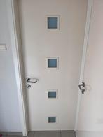 Binnendeur met 4 x melkglas, Ophalen, Gebruikt, Minder dan 80 cm, Binnendeur