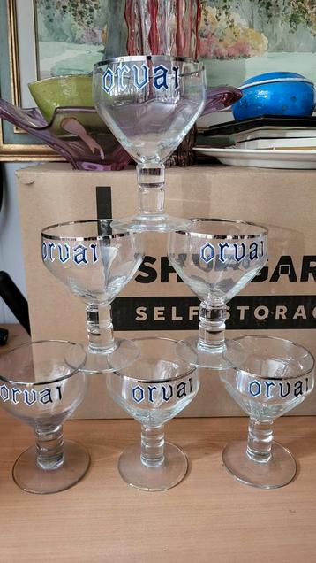 6 verres orval originaux 