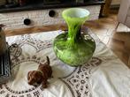 Gemarmerde Groene opaline vaas / VB Opaline Florence Italy, Antiek en Kunst, Ophalen of Verzenden