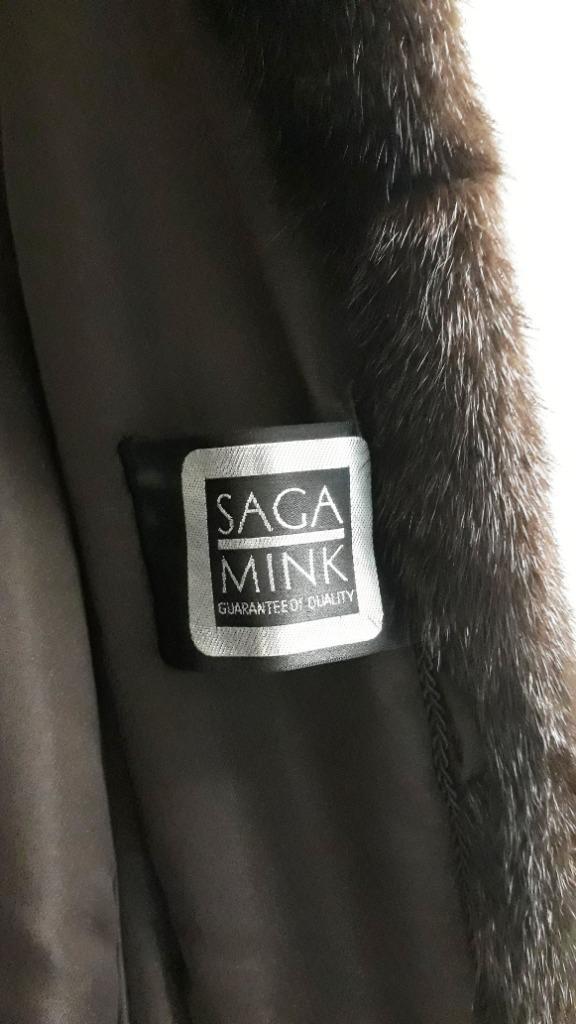 Bontjas SAGA MINK, Kleding | Dames, Jassen | Winter, Zo goed als nieuw, Maat 38/40 (M), Bruin, Ophalen