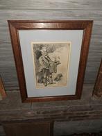 lithographie le joeur d orgue signe louis titz, Enlèvement ou Envoi