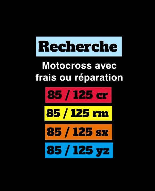 Recherche / rachat moto cross 85 / 125 2t yamaha Honda ktm, Motos, Pièces | Yamaha, Enlèvement ou Envoi