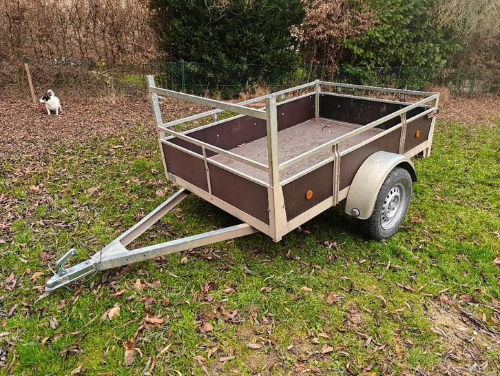 Enkelas aanhangwagen gegalvaniseerd L2m B1,32m 750kg met id, Autos : Divers, Remorques, Utilisé, Enlèvement