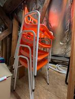 4 vintage / retro DDR oranje tuinstoelen, Tuin en Terras, Ophalen