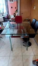 Table salle à manger  en verre, Glas, 100 tot 150 cm, 150 tot 200 cm, Gebruikt