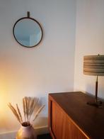 Zweedse teak Luxus design spiegel met zadelleren koord retro, Antiek en Kunst, Ophalen
