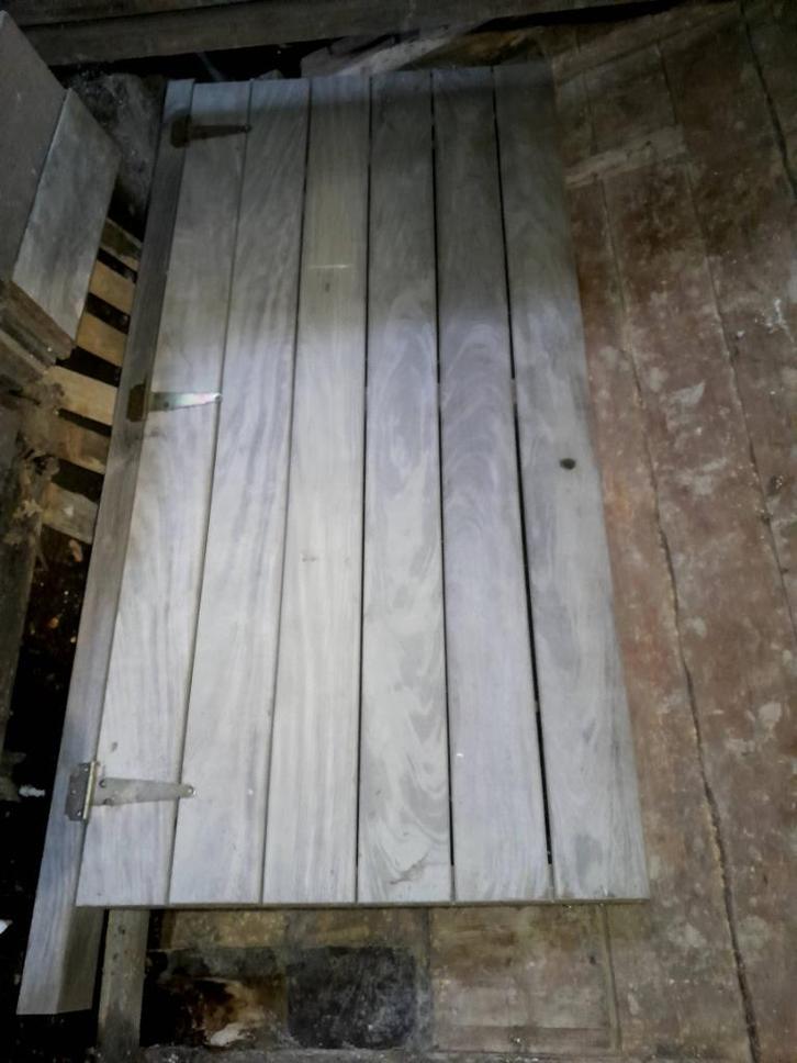 Tuinpoort ipé hardhout met kader 2 stuks, Tuin en Terras, Tuinpoorten, Zo goed als nieuw, Hout, Ophalen