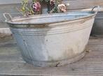 Groot antiek rond zinken bad, Ophalen, Rond