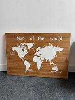 hout wereldkaart, Huis en Inrichting, Woonaccessoires | Wanddecoraties, Verzenden, Zo goed als nieuw
