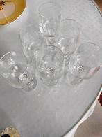 6 handgeslepen wijnglazen, Antiquités & Art, Antiquités | Verre & Cristal, Enlèvement
