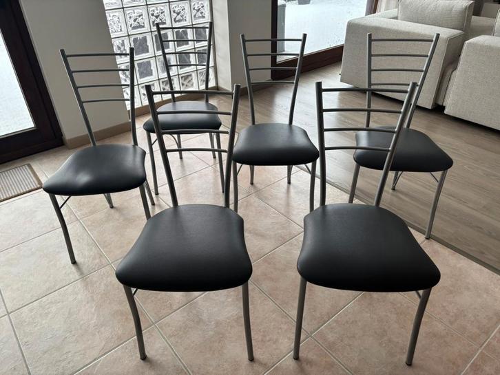 6 x Tommychairs model Elena keukenstoelen, Huis en Inrichting, Stoelen, Zo goed als nieuw, Vijf, Zes of meer stoelen, Leer, Metaal