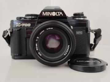 Minolta X 700 MPS Camera met een Minolta MD 50mm 1:2 lens  beschikbaar voor biedingen