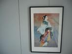 chinees schilderij, Ophalen of Verzenden, Zo goed als nieuw, Schilderij, 75 cm of meer