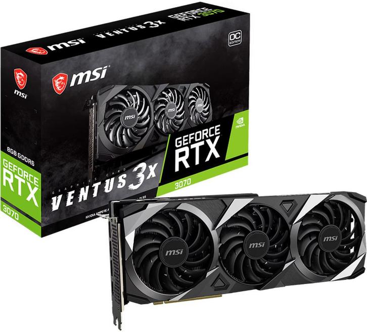 MSI RTX 3070 Ventus 3X OC 8GB, Computers en Software, Videokaarten, Zo goed als nieuw, Nvidia, PCI-Express 4.0, GDDR6, HDMI, DisplayPort