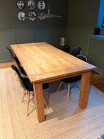 Massieve teak houten eettafel – 220 x 100 cm, Huis en Inrichting, Tafels | Eettafels, Ophalen, Gebruikt, Rustiek landelijk, Teakhout