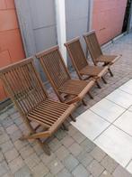 4x stoelen teak, Tuin en Terras, Ligbedden, Ophalen, Gebruikt