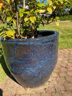Faïence bleu foncé diamètre 63 Hauteur 57 Heavy, Jardin & Terrasse, Pots de fleurs, Comme neuf, Enlèvement ou Envoi