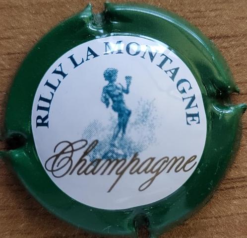 Capsule Champagne RILLY LA MONTAGNE blanc & vert nr 37, Collections, Vins, Neuf, Champagne, France, Enlèvement ou Envoi