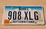 Iowa USA licence plate, Verzamelen, Ophalen of Verzenden, Gebruikt, Auto's