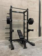 Power cage met bench en halterset, Sport en Fitness, Fitnessmaterialen, Ophalen of Verzenden, Halterset