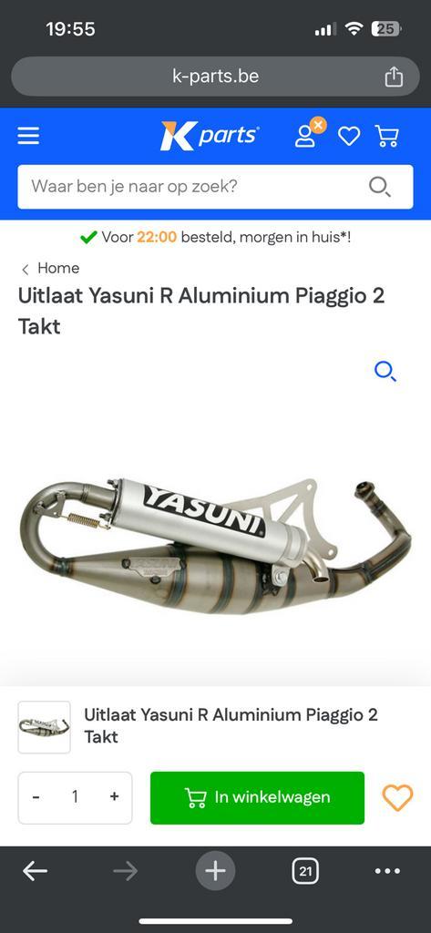 Uitlaat Yasuni R Aluminium Piaggio 2 Takt, Fietsen en Brommers, Brommers | Tuning en Styling, Gebruikt, Ophalen