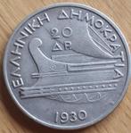 GRIEKENLAND: 20 DRACHMAI 1930 KM73 XF ZILVER, Postzegels en Munten, Munten | Europa | Niet-Euromunten, Zilver, Ophalen of Verzenden