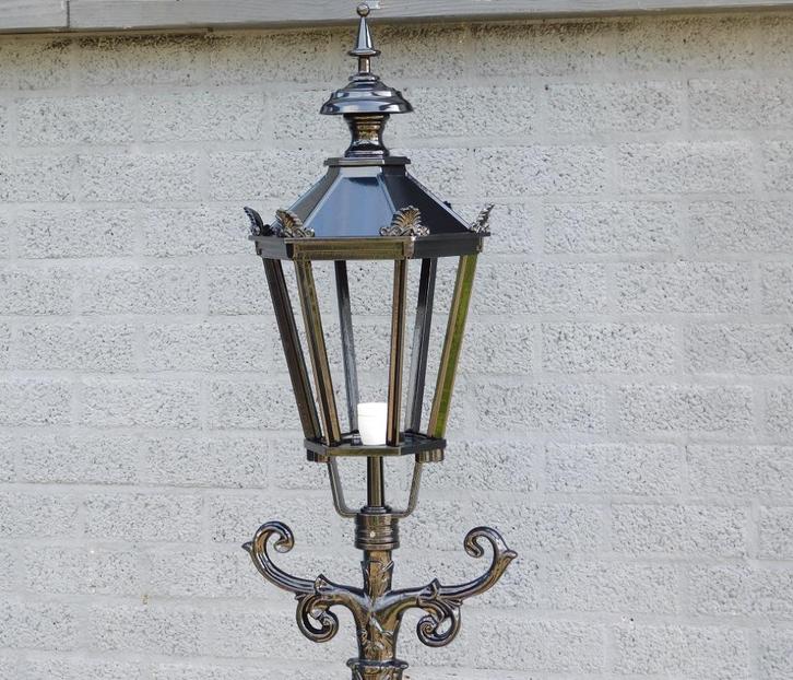 Klassieke lantaarn 'Barcelona' - buitenlamp met keramische f, Tuin en Terras, Buitenverlichting, Nieuw, Staande lamp, Aluminium