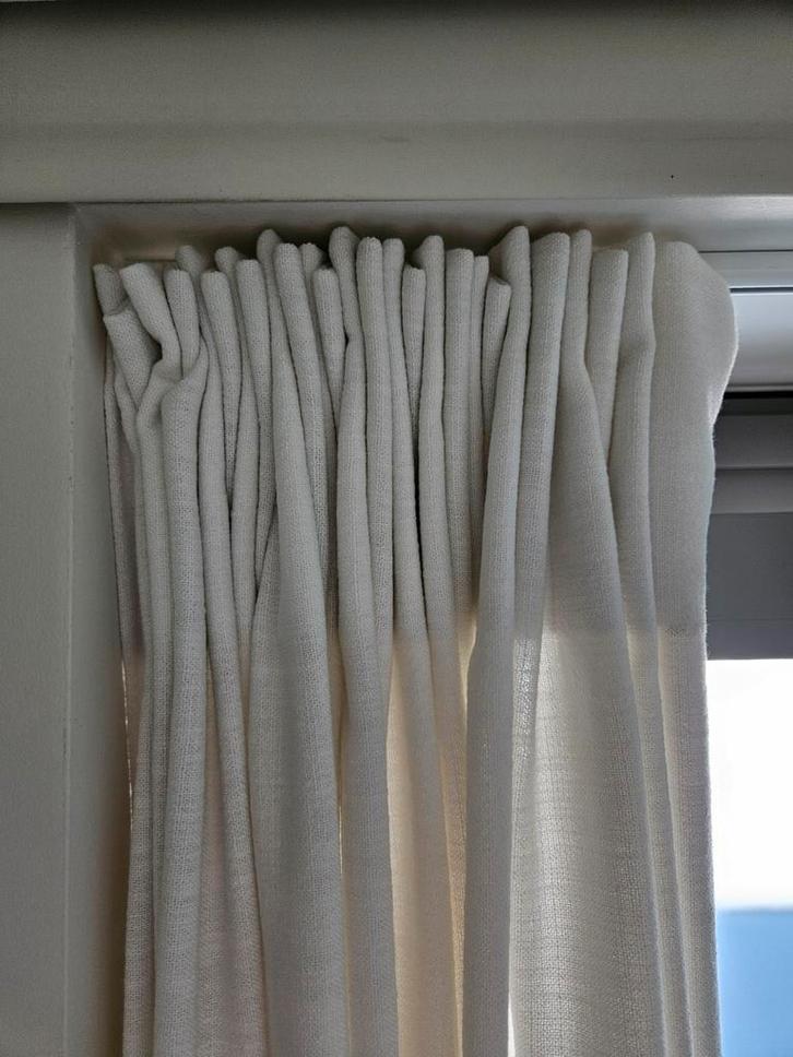 Rideaux/tentures beige, Huis en Inrichting, Stoffering | Gordijnen en Lamellen, Zo goed als nieuw, Wit, Beige, Ophalen