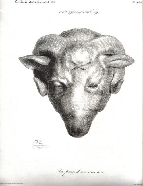 Charles-Joseph Traviès de Villers litho "Le Peau d'un Mouton, Antiquités & Art, Art | Lithographies & Sérigraphies, Enlèvement