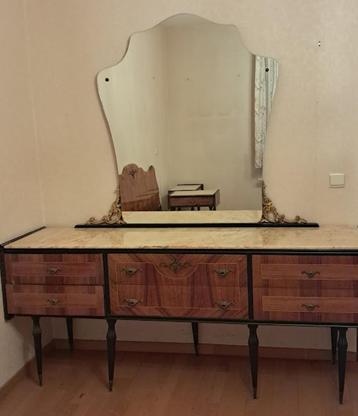 Table de maquillage avec plateau en marbre, miroir, tiroirs, Moins de 100 cm, Enlèvement, Utilisé, 50 à 100 cm
