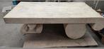 Belle table basse robuste en aspect marbre avec un pilier, u, Utilisé, Enlèvement ou Envoi
