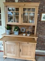 Landelijke houten vitrine kast, Huis en Inrichting, Ophalen, Met deur(en), 100 tot 150 cm, 200 cm of meer