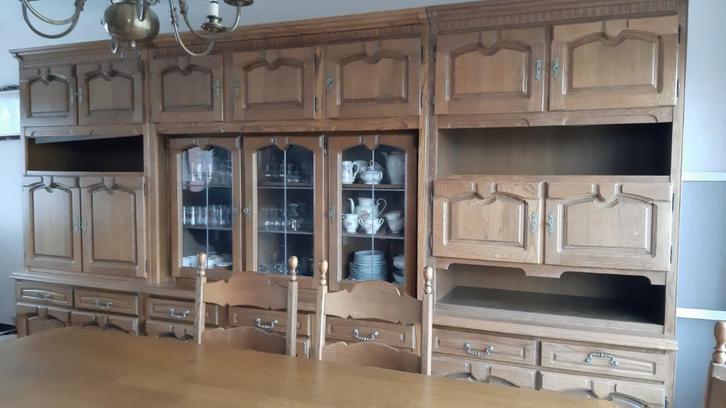 Wandkast, Huis en Inrichting, Kasten | Wandmeubels, Gebruikt, 200 cm of meer, 300 cm of meer, 50 tot 75 cm, Eikenhout, Ophalen