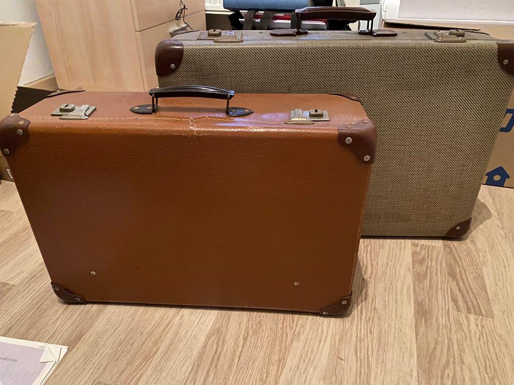 Lot de 2 anciennes valises de voyage, Antiquités & Art, Curiosités & Brocante, Enlèvement ou Envoi