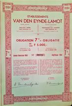 Van den Eynde - Lamot Etablissements - obligatie 7 % -1964, Obligation ou Prêt, Enlèvement ou Envoi, 1950 à 1970