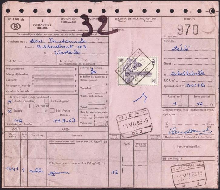 1963 - BELGIË - Noord-Zuidverbinding [Y&T 347] + DIEST, Postzegels en Munten, Postzegels | Europa | België, Gestempeld, Overig