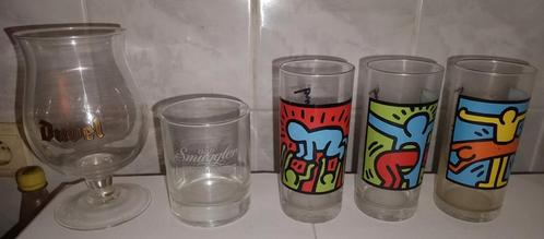 Glazen Robbedoes, K.Haring, Duvel en Old Smuggler whisky., Verzamelen, Overige Verzamelen, Ophalen of Verzenden