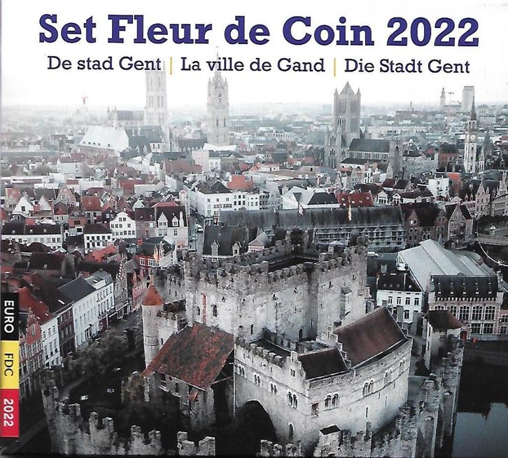 Coffret BU Belgique 2022 La ville de Gand, Timbres & Monnaies, Monnaies | Europe | Monnaies euro, Belgique, Enlèvement ou Envoi