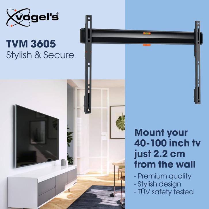 Vogel's TVM 3605 vaste tv-muurbeugel — 40 tot 100 inch, Audio, Tv en Foto, Televisiebeugels, Nieuw, Ophalen