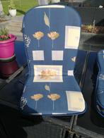 4 tuinkussens blauw – gebruikte staat laag model stoelen 93, Ophalen, Gebruikt