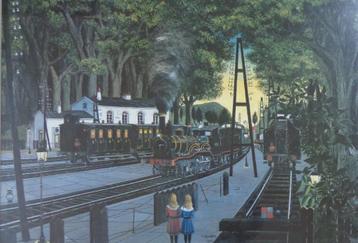 PAUL DELVAUX / GARE FORESTIERE / KLEUROFFSET / 73x105cm KAD, Enlèvement
